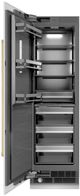 ZLINE Autograph Edition 24 in. 12.4 Cu. Ft. Column Freezer in White Matte with Graphite Gray Interior and Polished Gold Accents-1
