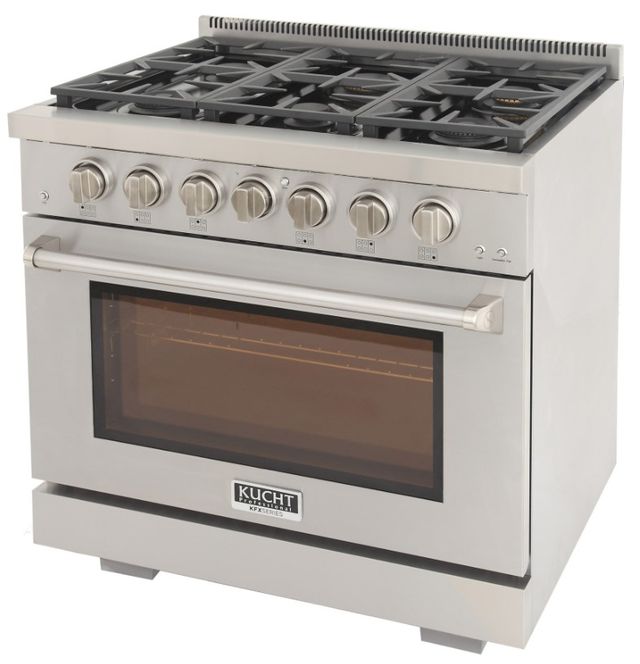 Kucht Professional KFX Series 36" Stainless Steel Pro Style Liquid Propane Gas Range with True Simmer Burners-3