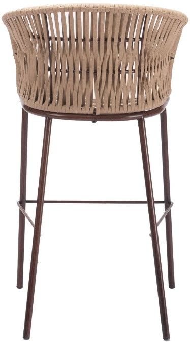 Zuo® Modern Freycinet Brown/Natural Steel Outdoor Barstool-4