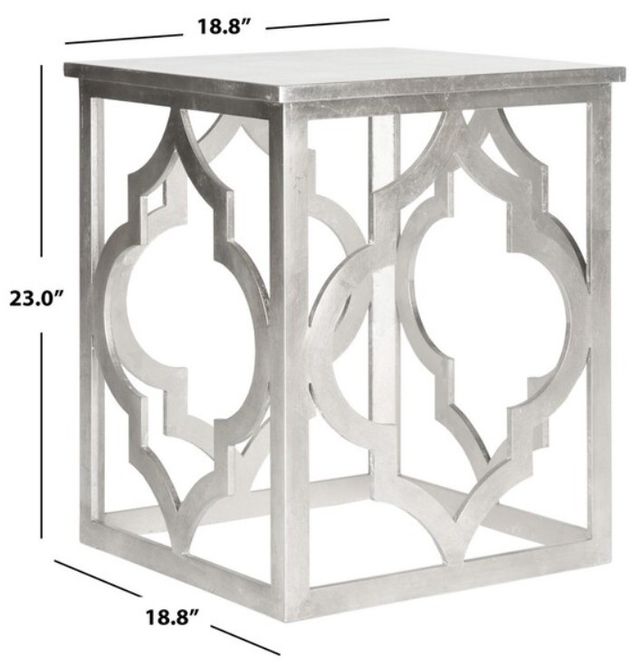 Safavieh Milo Silver Leaf Trellis End Table-2