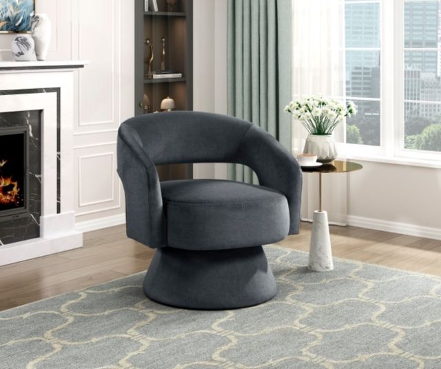 Homelegance® Lavon Dark Gray Swivel Chair-1