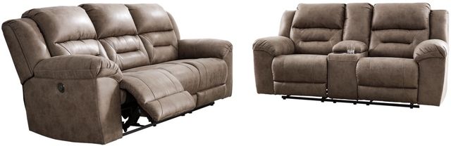 Signature Design by Ashley® Stoneland 2-Piece Fossil Living Room Set with Power Reclining Sofa-0