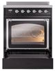 Ilve® Nostalgie II Noblesse 30'' Glossy Black Pro Style Induction Range with Chrome Trim-3