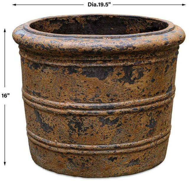 Uttermost® Weathered Relic Rust Black Concrete Indoor-Outdoor Planter-2