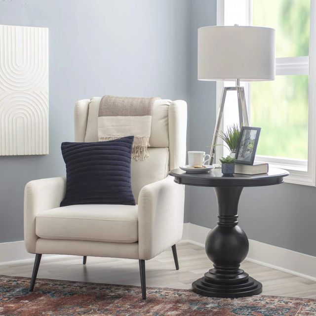 Powell® Amelia Black Round Accent Table-1