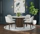 Elements International Sylvie White Dining Table with Dark Brown Base-4