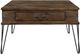 Mazin Furniture Shaffner Rustic Oak Square Coffee Table with Black Hairpin Legs-0