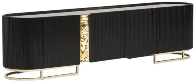 Michael Amini® Lisbon Silken Matte Black Media Cabinet-0