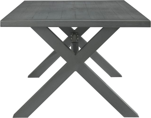 Signature Design by Ashley® Elite Park Gray Aluminum Outdoor Dining Table-2