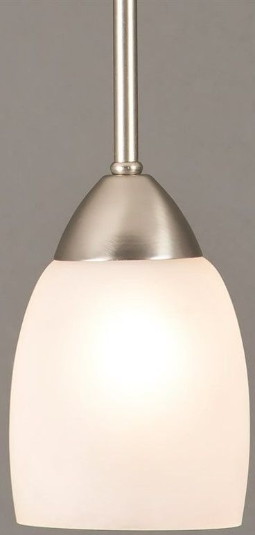 YHD Mirror Lake Brush Nickel/White 1-Light Incandescent Pendant-3