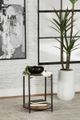 Coaster® Noemie White Accent Table with Brown Shelve and Gunmetal Metal Frame -1