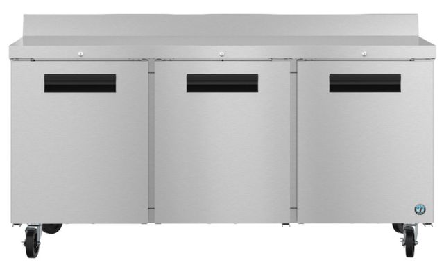 Hoshizaki Steelheart® 72" 21.3 Cu. Ft. Stainless Steel Three Section Worktop Refrigerator with Lock-0