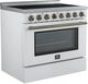 FORNO® Paolo Series Alta Qualita 36" White and Antique Brass Pro Style Electric Range -2