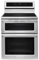 KitchenAid® 30" Stainless Steel Free Standing Electric Double Oven Range-0