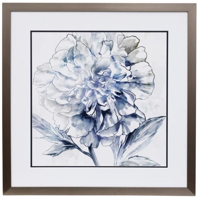 Stylecraft Azure Peony Blue/Gray/White Wall Art-0