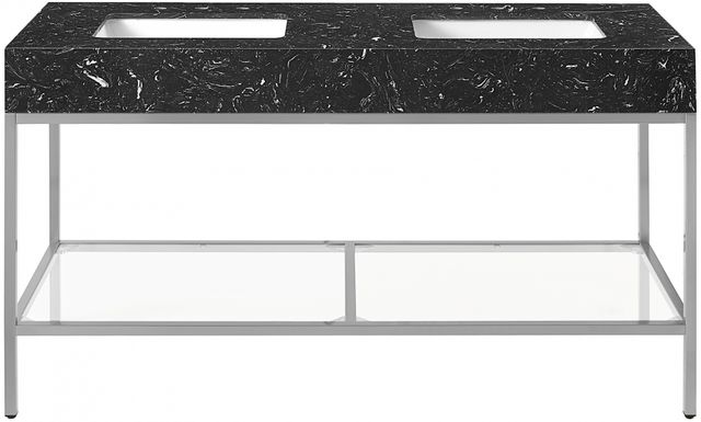 Meridian Furniture Marmo Black/Brushed Chrome 60" Bathroom Vanity-2