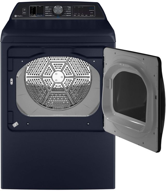 GE Profile™ 7.3 Cu. Ft. Sapphire Blue Front Load Electric Dryer with Steam and Washer Link-1