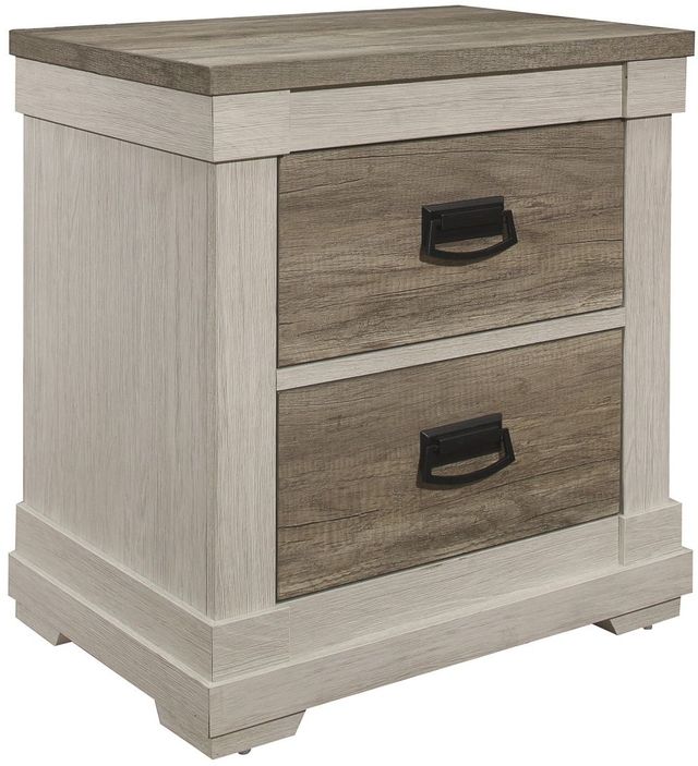 Mazin Furniture Arcadia White & Weathreed Gray Nightstand-1