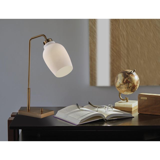 Adesso® Clara Antique Brass Desk Lamp-1