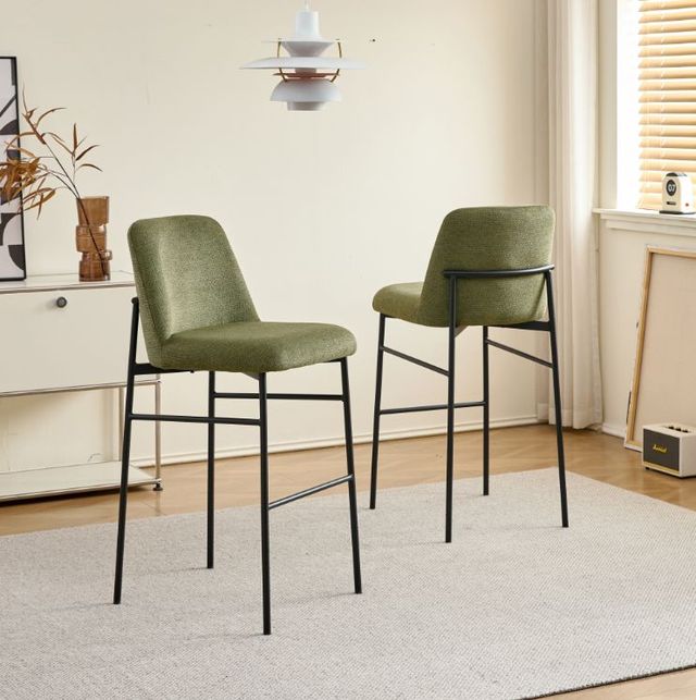 New Classic® Home Furnishings Erik Green/Black Upholstered Bar Stool-1