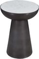 Jofran Inc. Circularity Black Round Chairside Table with White Marble Top-3