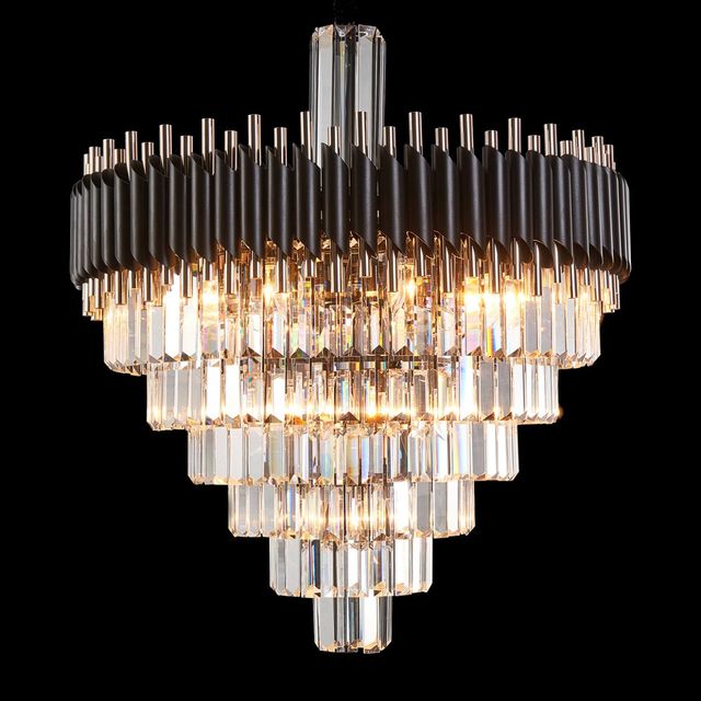 Michael Amini® Symphony Black/Gold 24-Light Round Chandelier-4
