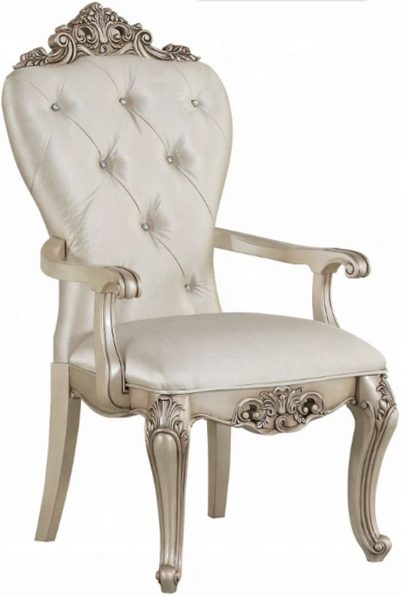 ACME Furniture Gorsedd 2-Piece Cream/Golden Ivory Arm Chair-0