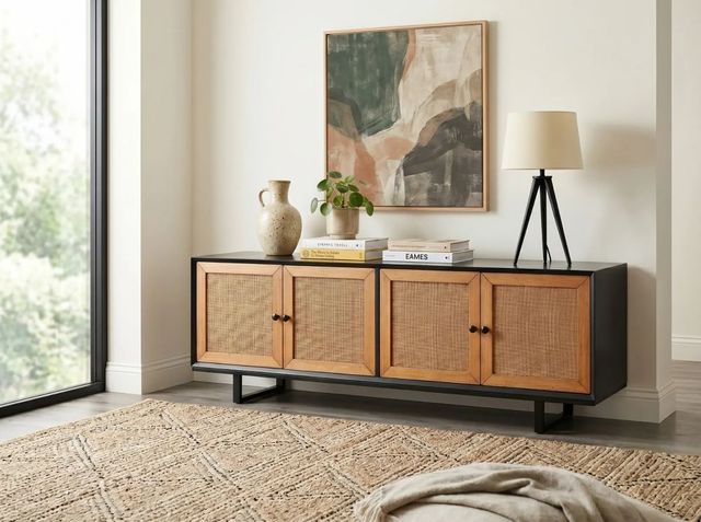 Sunny Designs™ Black/Brown Modern Accent Cabinet-1