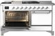 Ilve® Majestic III 60'' White Pro Style Dual Fuel Liquid Propane Range with Solid Door and Chrome Trim-2