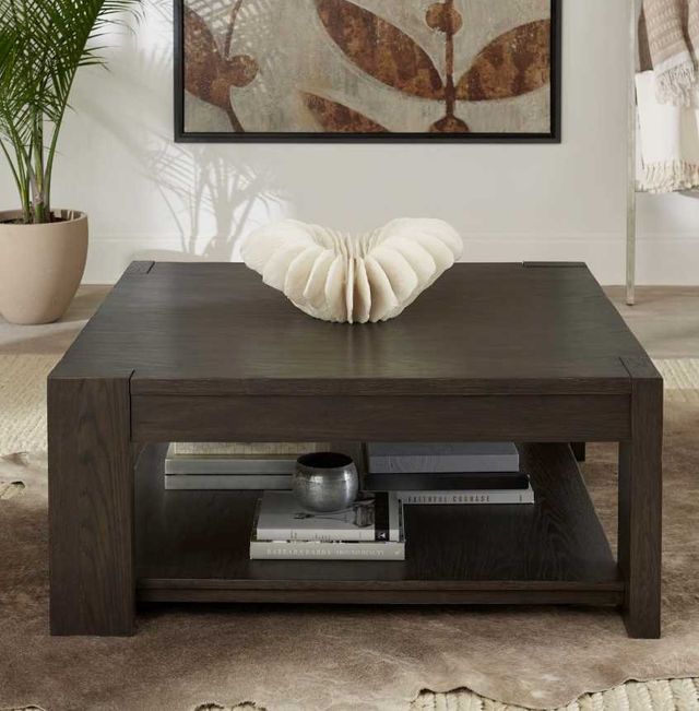 Liberty Furniture Lennox Hill Bark Oversized Square Cocktail Table-1