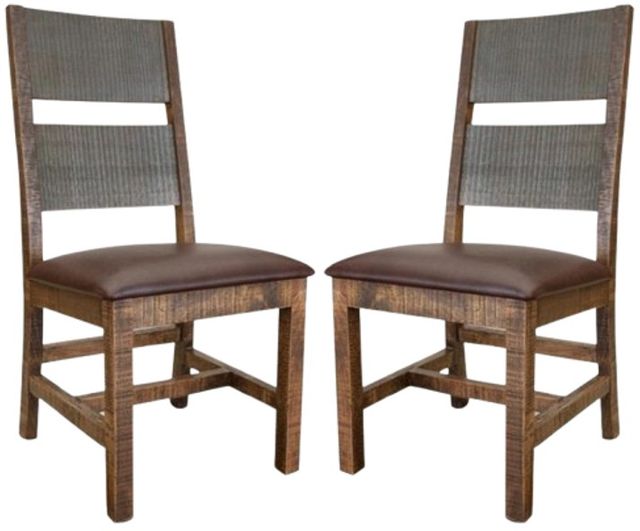 International Furniture Direct Antique Brown Side Chair-3