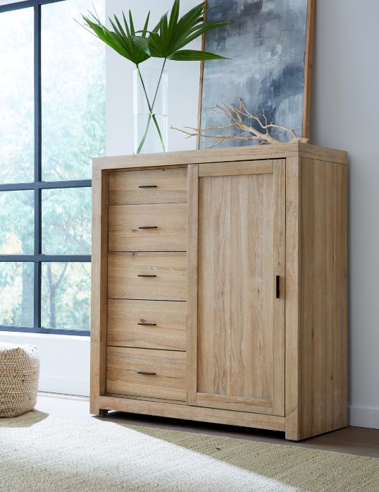 aspenhome® Modern Loft Modern Khaki Sliding Door Chest-1