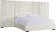 Elements International Joliet Broadway Cream Upholstered King Panel Bed -0