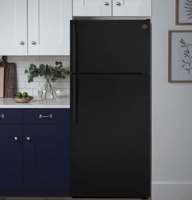 GE® 28 in. 16.6 Cu. Ft. Black Top Freezer Refrigerator-4