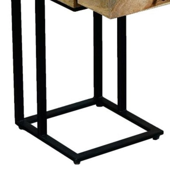 Jaipur Furniture Ravi Black/Brown 1-Drawer Small Side Table-2