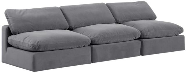 Meridian Furniture Comfy 3-Piece Gray Velvet Armless Sofa -0