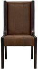 International Furniture Direct Balam Black/Brown Leather Dining Side Chair-2
