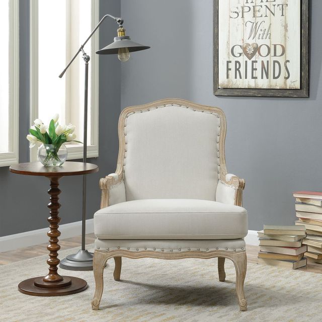 Elements International Artesia Midtown Taupe Arm Chair-0