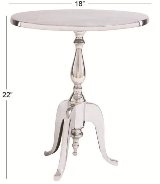 Deco Marche Silver Oval Accent Table-1