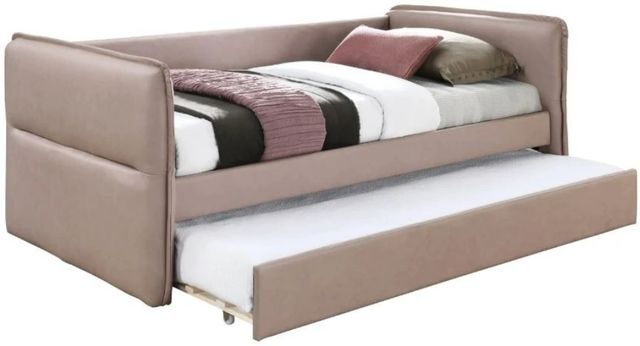 Bernards Trina Dusty Rose Upholstered Twin Trundle Bed-0