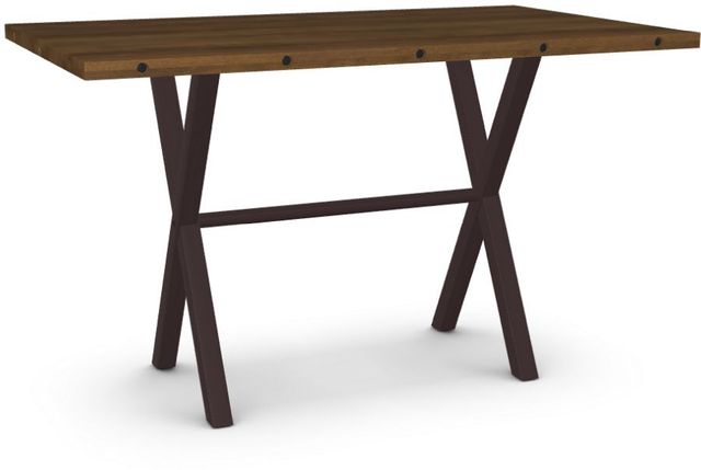 Amisco Customizable Alex Solid Birch Counter Height Table with Decorative Bolts-0