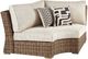 Signature Design by Ashley® Beachcroft Beige Aluminum/Fabric/Wicker Curved Corner Chair with Cushion-0