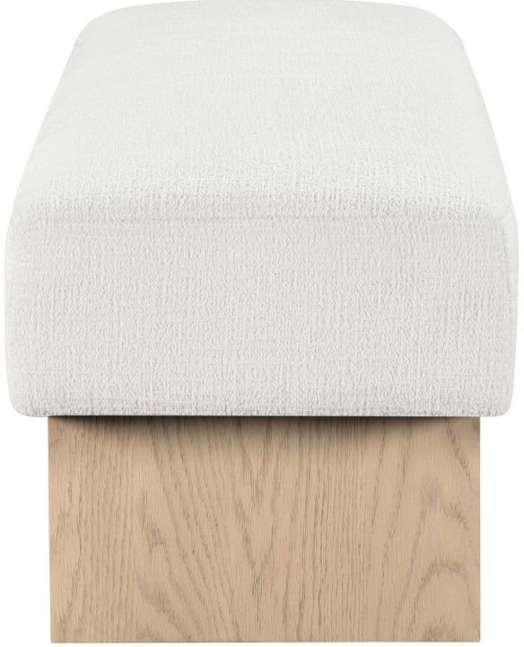 Meridian Furniture Alora Cream/Natural Upholstered Bench-2