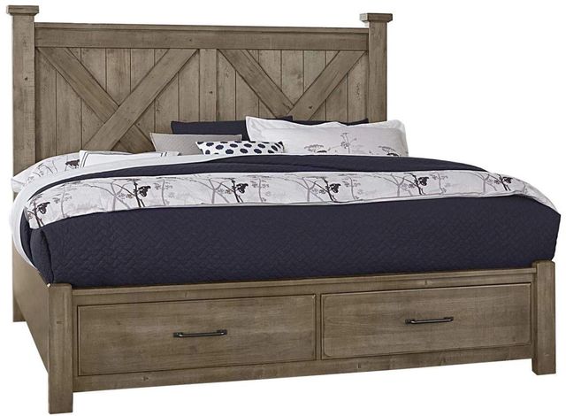 Artisan & Post by Vaughan-Bassett Cool Rustic Stone Gray California King Storage Panel Bed-0