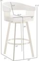 Armen Living Chelsea Silver/White Swivel Counter Stool-3