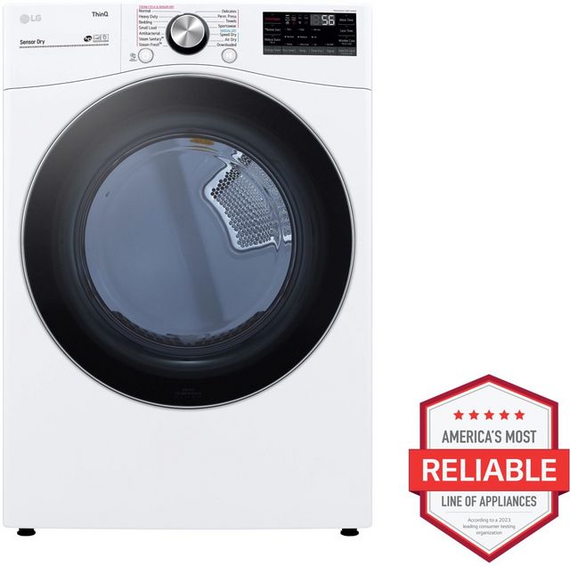 LG 7.4 Cu. Ft. White Front Load Gas Dryer-1