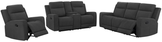 Coaster® Brentwood 3-Piece Dark Charcoal Manual Reclining Sofa Set-0