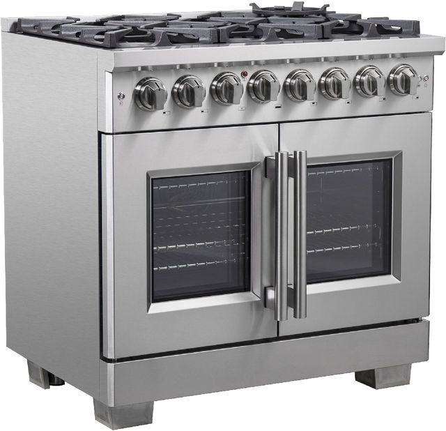 FORNO® Capriasca 36" Stainless Steel Pro Style Dual Fuel Range-1