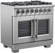 FORNO® Capriasca 36" Stainless Steel Pro Style Dual Fuel Range-1