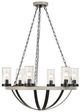 Uttermost® Edgecomb Faux Beechwood/Matte Black 6-Light Indoor-Outdoor Chandelier-0